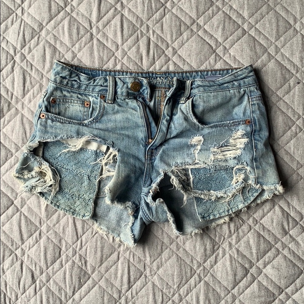 American Eagle Ripped Jean Shorts